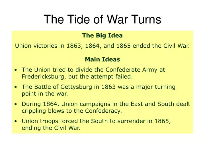 the tide of war turns
