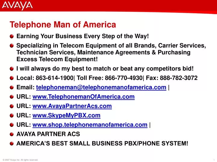 telephone man of america