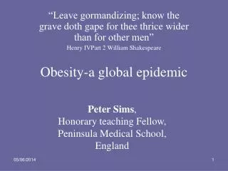 Obesity-a global epidemic