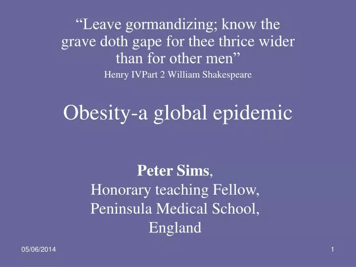 obesity a global epidemic