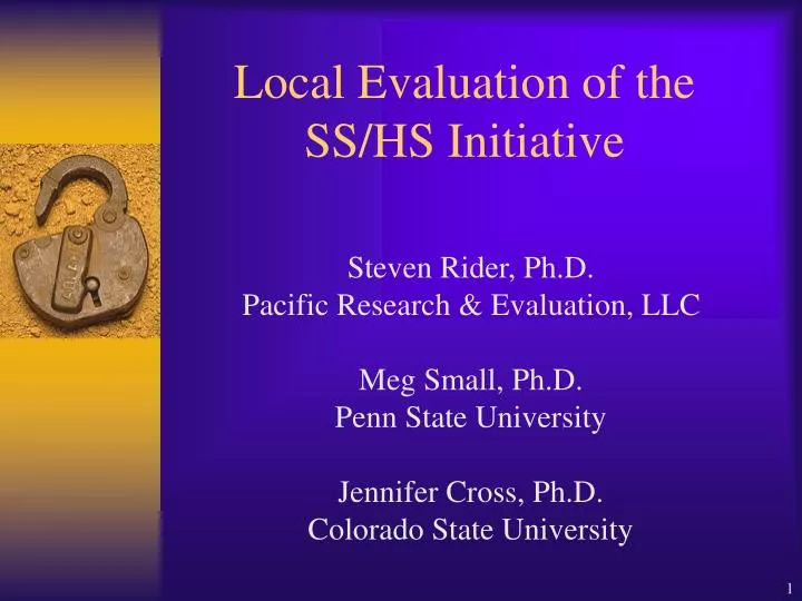 local evaluation of the ss hs initiative