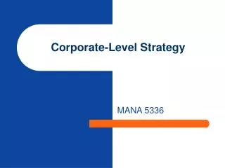 corporate level strategy