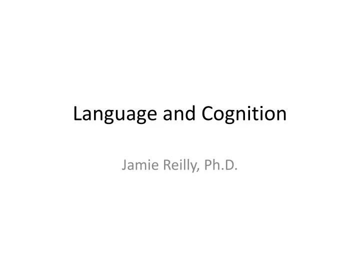 language and cognition