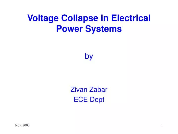 voltage collapse in electrical power systems
