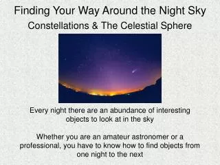 Finding Your Way Around the Night Sky