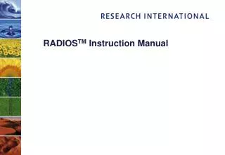 RADIOS TM Instruction Manual