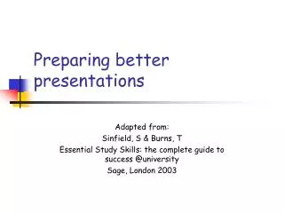 Preparing better presentations