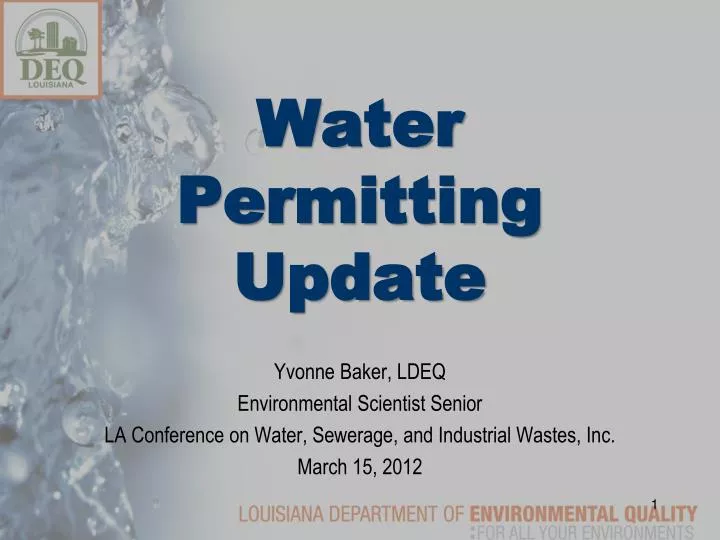 water permitting update