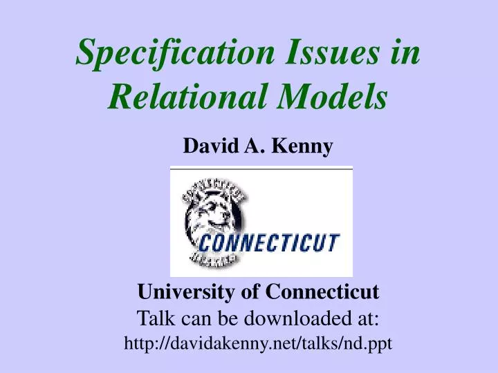 specification issues in relational models