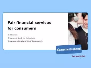Fair financial services for consumers