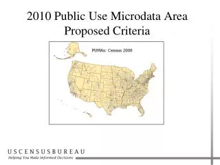 2010 Public Use Microdata Area Proposed Criteria