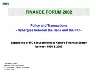 FINANCE FORUM 2002