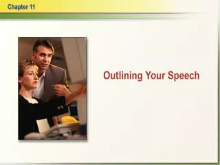 An outline is: a short version of the speech that helps a speaker organize his or her ideas in two important ways.