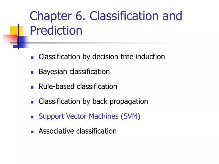 chapter 6 classification and prediction