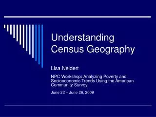 Understanding Census Geography