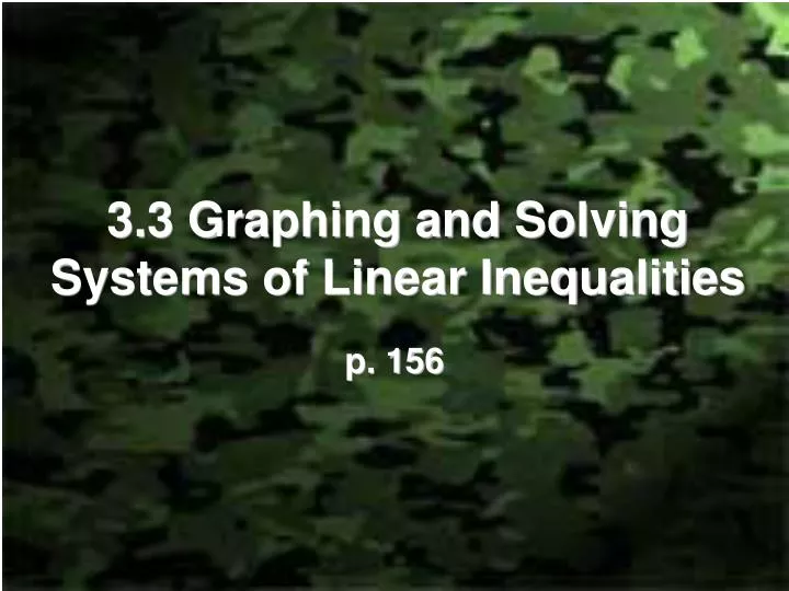 3 3 graphing and solving systems of linear inequalities