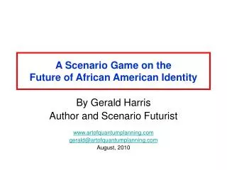A Scenario Game on the Future of African American Identity