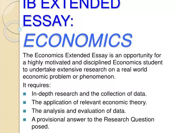 economics extended essay topics ib