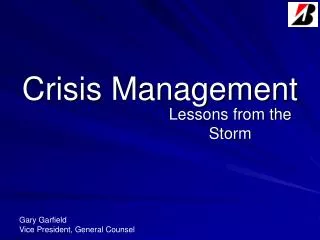 Crisis Management