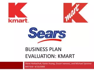 Business PLAN evaluation: Kmart