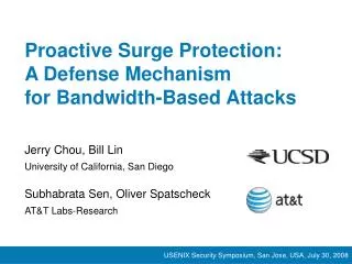 Proactive Surge Protection: A Defense Mechanism for Bandwidth-Based Attacks