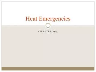 Heat Emergencies