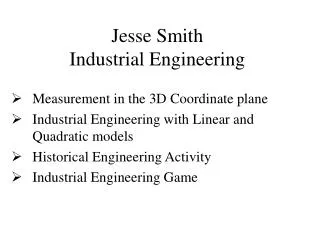 Jesse Smith Industrial Engineering
