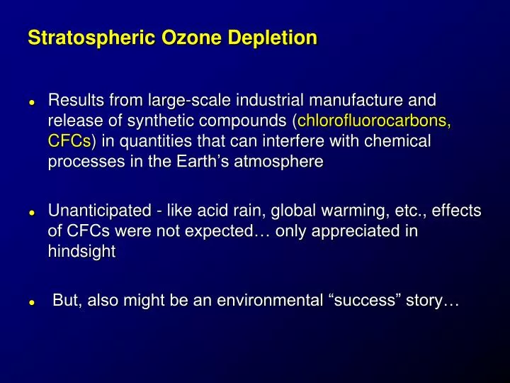 stratospheric ozone depletion
