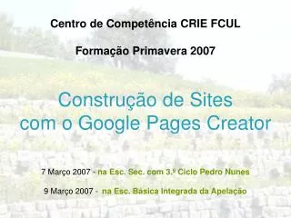 Construção de Sites com o Google Pages Creator