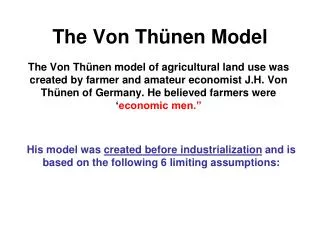 The Von Thünen Model