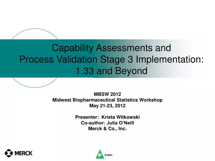 capability assessments and process validation stage 3 implementation 1 33 and beyond