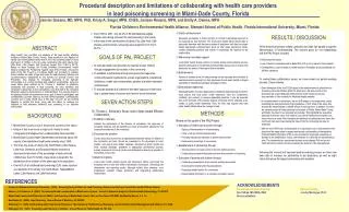 Procedural description and limitations of collaborating with health care providers in lead poisoning screening in Miami