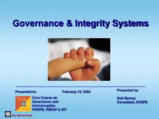 Governance &amp; Integrity Systems