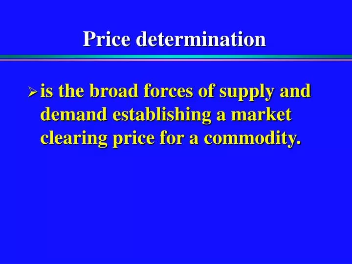 price determination