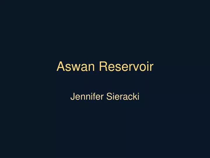 aswan reservoir