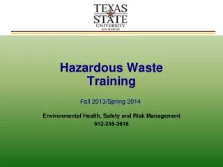 Hazardous Waste Training