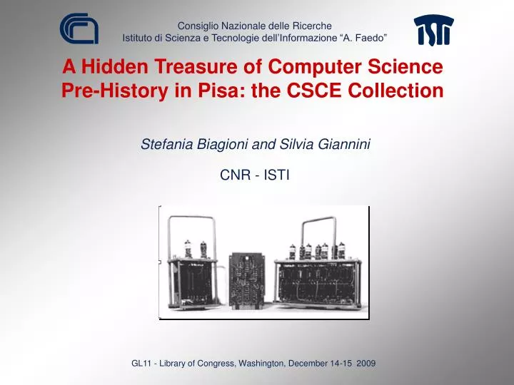 a hidden treasure of computer science pre history in pisa the csce collection