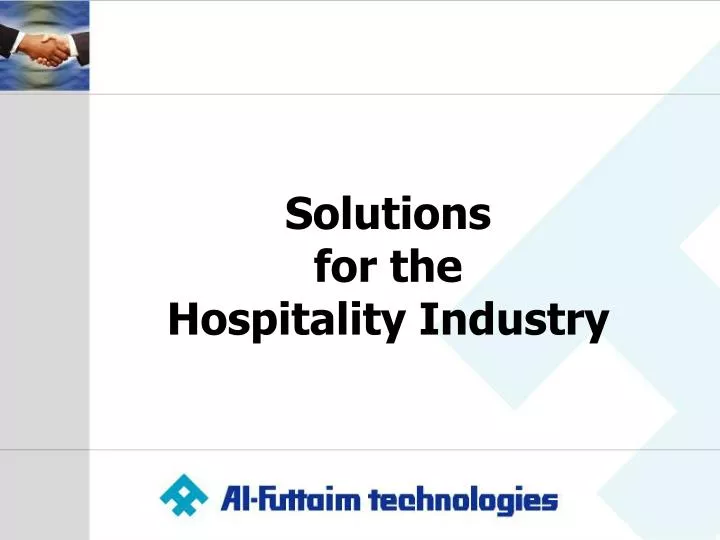 solutions for the hospitality industry