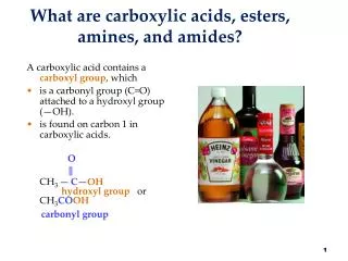 What are carboxylic acids, esters, amines, and amides?