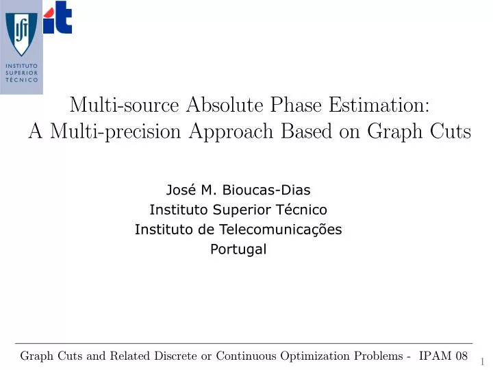 multi source absolute phase estimation a multi precision approach based on graph cuts