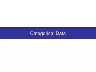 Categorical Data