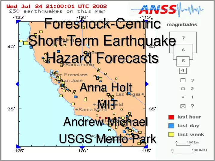 foreshock centric short term earthquake hazard forecasts