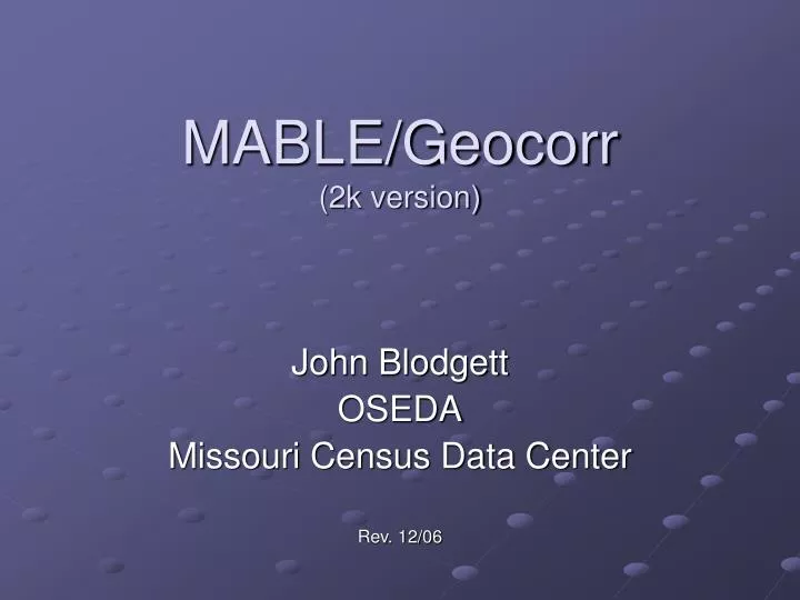 mable geocorr 2k version