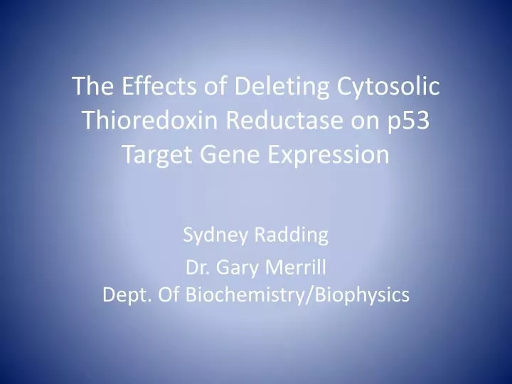 the effects of deleting cytosolic thioredoxin reductase on p53 target gene expression
