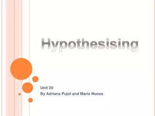 Hypothesising