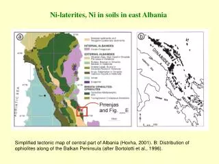 Ni-laterites, Ni in soils in east Albania