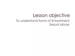 Lesson objective