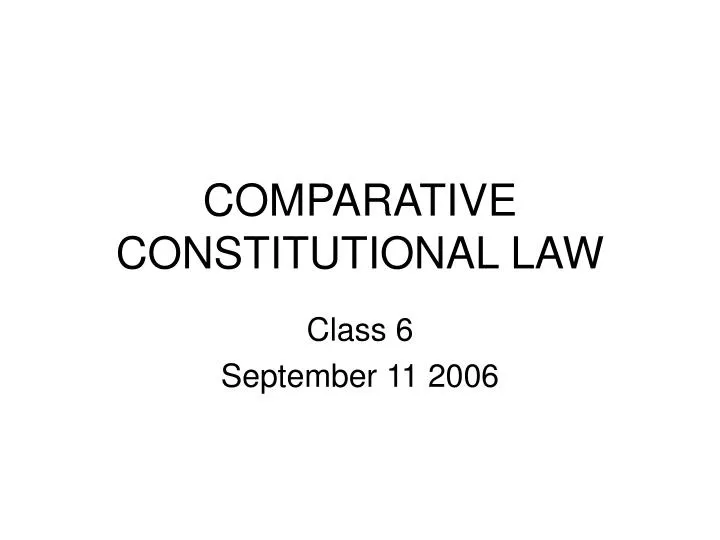 comparative constitutional law