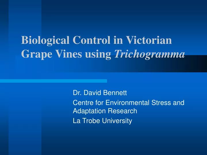 biological control in victorian grape vines using trichogramma