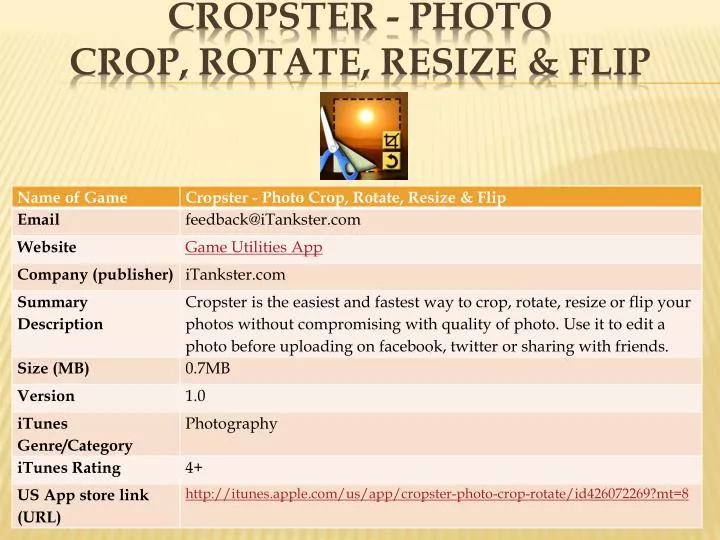 cropster photo crop rotate resize flip